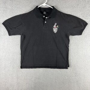 Warner Bros Vintage 1996 Adult Large Polo Shirt Bugs Bunny Logo Black